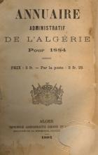 Annuaire Algérie 1884